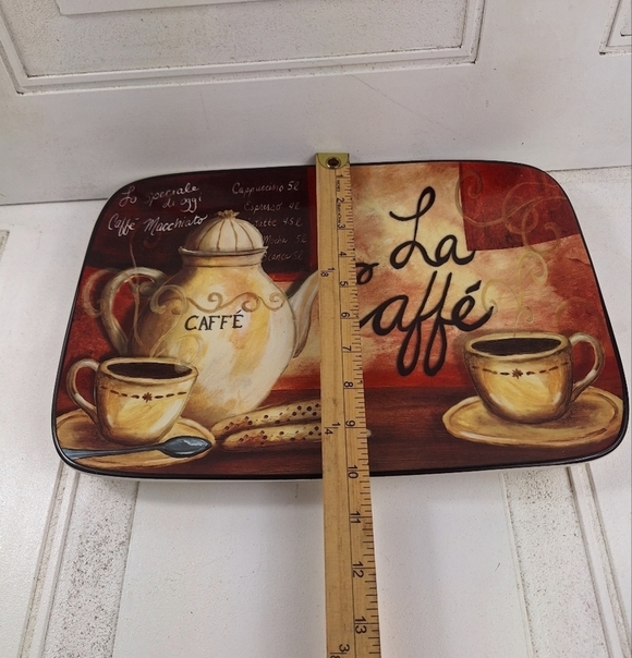 Certified International Italian "La Caffe" Elongated Platter  "13 1/2 x 10"Inch - Picture 2 of 6